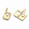 Brass Micro Pave Clear Cubic Zirconia Pendants for Teachers' Day X-ZIRC-S067-217-NF-3