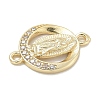 Rack Plating Brass Micro Pave Clear Cubic Zirconia Religion Virgin Mary Connector Charms KK-L224-094G-07-2