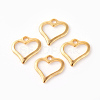 201 Stainless Steel Open Heart Charms STAS-F192-059G-1