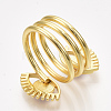 Brass Cuff Rings X-RJEW-S044-055-4