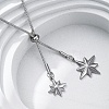 304 Stainless Steel Star Lariat Slider Necklaces NJEW-R026-14P-1