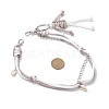 Polyester & Spandex Cord Rope Braided Human & Natural Cowrie Shell Charm Iron Chain Bag Decorative Chains AJEW-BA00173-03-4