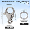 304 Stainless Steel Lobster Claw Clasps STAS-SP0001-74A-2