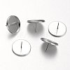 Tarnish Resistant Flat Round Stainless Steel Stud Earring Settings LS-X-STAS-M227-18mm-1
