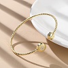 Clear Cubic Zirconia Open Cuff Bangle BJEW-G737-01G-03-3