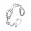 304 Stainless Steel Oval Wrap Open Cuff Ring RJEW-T023-18P-3