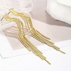 Brass Chains Tassel Earrings EJEW-P236-02G-4