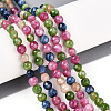 Dyed Natural White Jade Beads Strands G-T139-4mm-60-01-1