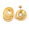 Ion Plating(IP) 304 Stainless Steel Stud Earrings EJEW-G395-07G-1