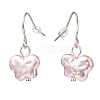 Plastic Pearl Butterfly Dangle Earrings EJEW-JE05028-03-2