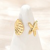 Brass Adjustable Cuff Rings for Women RJEW-B132-02B-G-1