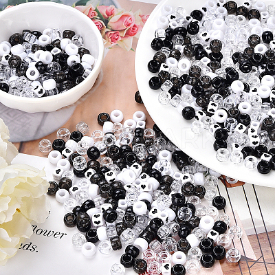 720Pcs 6 Styles Opaque Plastic Beads KY-YW0001-82-1
