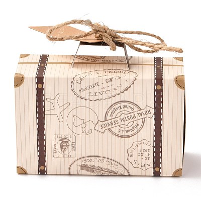 Suitcase Shape with Word Pattern Candy Packaging Box CON-F012-02-1
