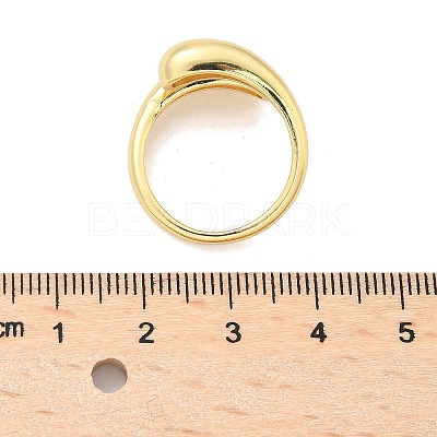 Brass Teardrop Open Cuff Ring for Women RJEW-M148-03G-1