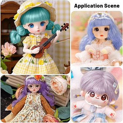 4Pcs 4 Colors PP Doll Wig Long Curly Hair DIY-GL0006-20A-1