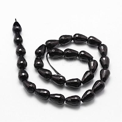 Natural Black Onyx Beads Strands G-P161-25-14x10mm-1
