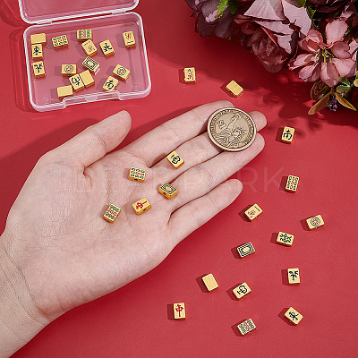 48Pcs 12 Styles Alloy Enamel Beads ENAM-NB0002-27-1