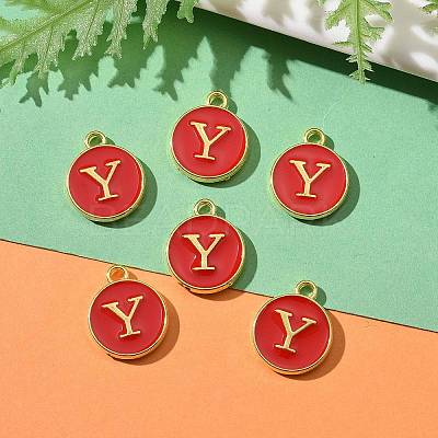 Golden Plated Alloy Enamel Charms ENAM-S118-03Y-1