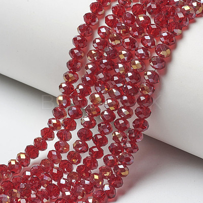 Electroplate Transparent Glass Beads Strands EGLA-A034-T8mm-H13-1