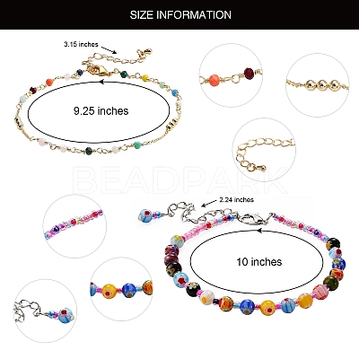 Handmade Glass Beads Anklets AJEW-SZ0001-81-1