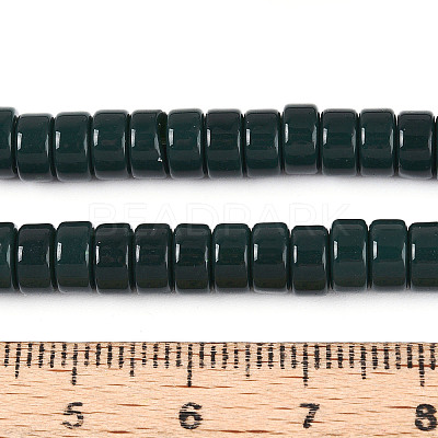 Opaque Solid Color Glass Beads Strands GLAA-N026-3x6mm-10-1
