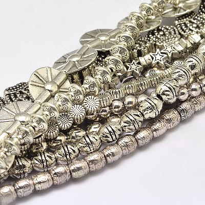 Mixed Tibetan Style Alloy Beads Strands TIBEB-O007-27-NR-1