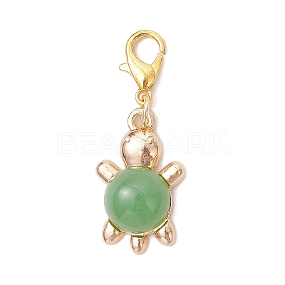 Tortoise Acrylic Alloy Pendant Decorations HJEW-JM03730-1