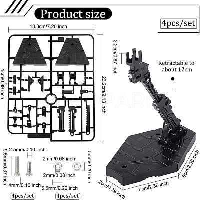 Plastic Assembled Action Figure Display Holders ODIS-WH0248-148-1