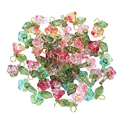 50Pcs 5 Colors Glass Charms FIND-CJ0001-15-1