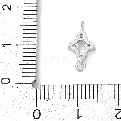 Brass Micro Pave Clear Cubic Zirconia Connector Charms KK-Z094-08P-02-1