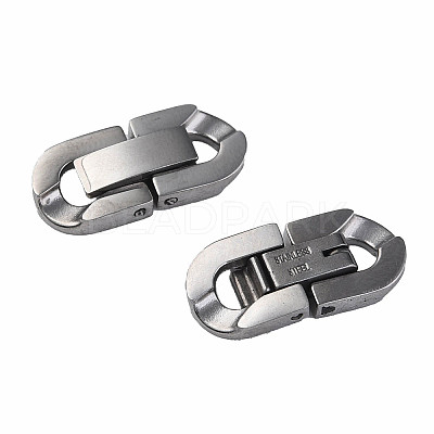 Non-Tarnish 304 Stainless Steel Fold Over Clasps X-STAS-N087-48B-01P-1