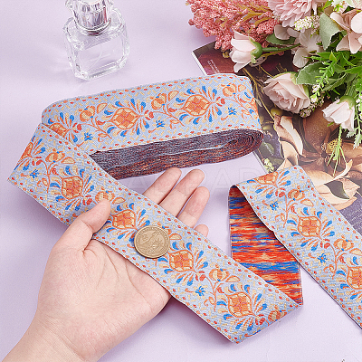 10 Yards Ethnic Style Embroidery Polyester Ribbons OCOR-WH0067-77A-1