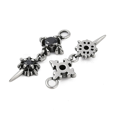 316 Surgical Stainless Steel Micro Pave Cubic Zirconia Pendants LS-STAS-G349-03AS-01-1