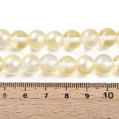Baking Paint Transparent Glass Beads Strands DGLA-N011-10mm-02-1