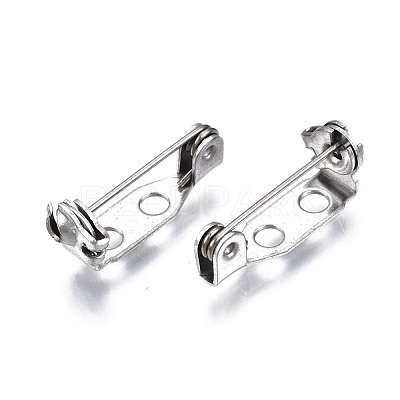 Tarnish Resistant 201 Stainless Steel Brooch Pin Back Safety Catch Bar Pins STAS-S117-022A-1