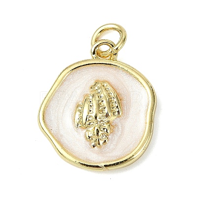 Ocean Theme Brass Enamel Pendants KK-H270-06G-02-1