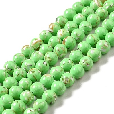 Synthetic Turquoise and Sea Shell Assembled Beads Strands G-D482-01E-02-1