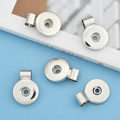 Brass Rhinestone Snap Pendant Making KK-S085-03-1