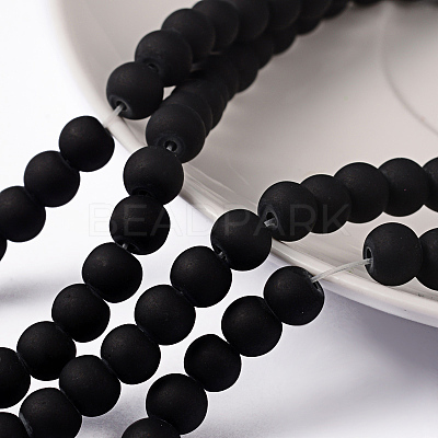 Baking Paint Transparent Glass Bead Strands GLAA-S031-6mm-38-1
