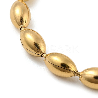 201 Stainless Steel Rugby Beaded Chain Bracelets BJEW-G696-01C-G-1