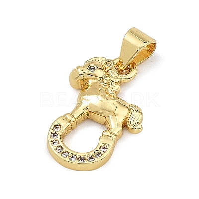 Brass Micro Pave Clear Cubic Zirconia Pendants KK-C265-01B-G-1