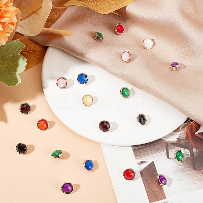 100Pcs 10 Colors Pearlized Resin Shank Button DIY-NB0008-50-1