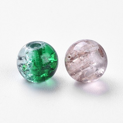 Baking Paint Crackle Glass Beads DGLA-X0006-6mm-10-1