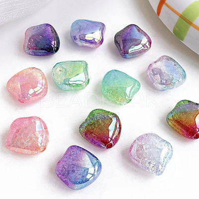 Transparent Crackle Acrylic Beads OACR-K008-09-1