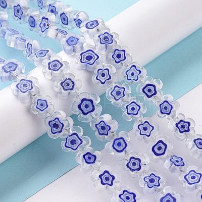 Handmade Millefiori Glass Bead Strands LAMP-J035-10mm-55-1