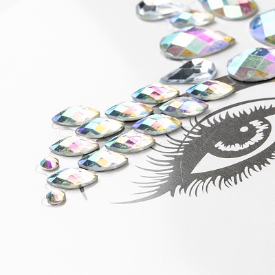 Acrylic Face Gems Stickers MRMJ-F014-02-1