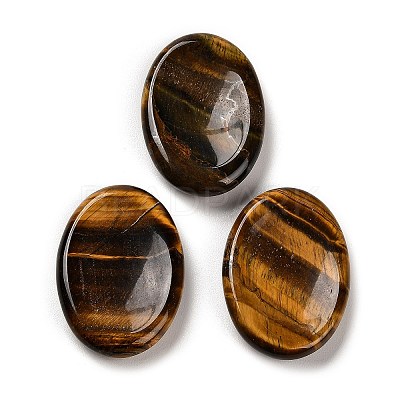 Natural Tiger Eye Oval Worry Stone X-G-R487-01D-1