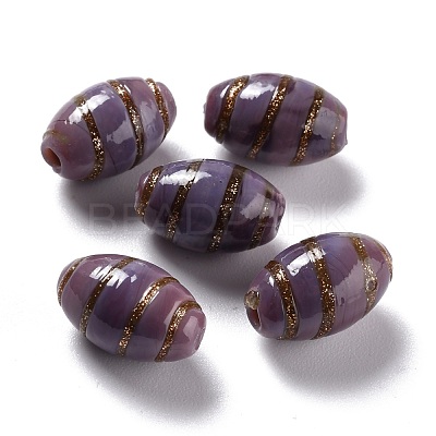 Handmade Gold Sand Lampwork Beads LAMP-F020-35E-1