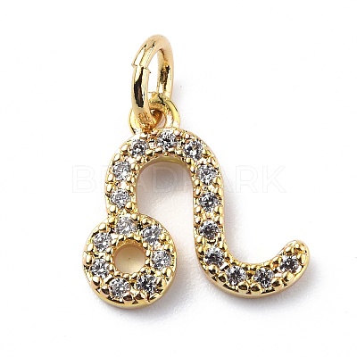 Brass Micro Pave Cubic Zirconia Charms ZIRC-F131-16G-06-1