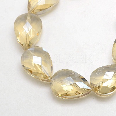 Electroplate Crystal Glass Teardrop Beads Strands EGLA-F067B-10-1